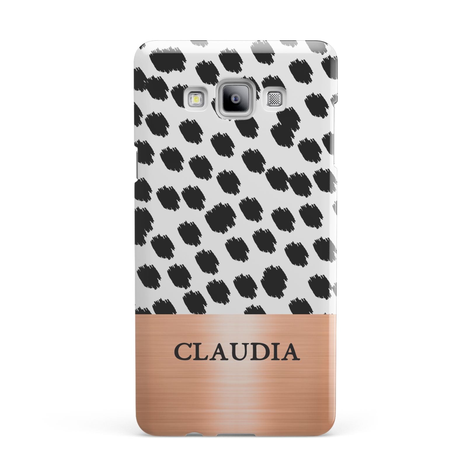 Personalised Animal Print Rose Gold Name Samsung Galaxy A7 2015 Case