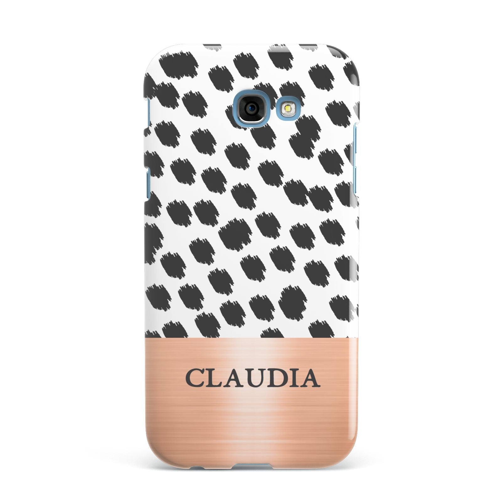 Personalised Animal Print Rose Gold Name Samsung Galaxy A7 2017 Case