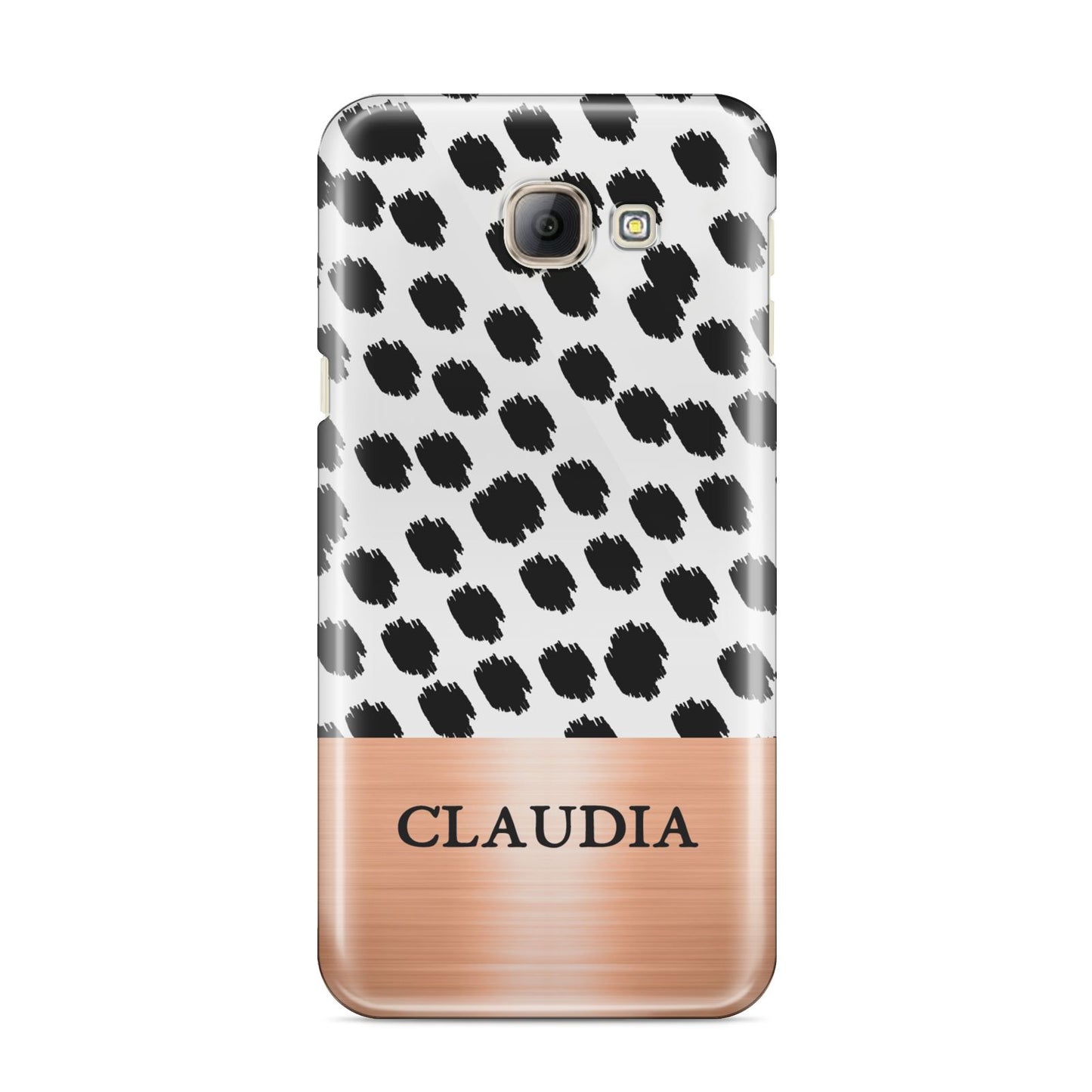 Personalised Animal Print Rose Gold Name Samsung Galaxy A8 2016 Case