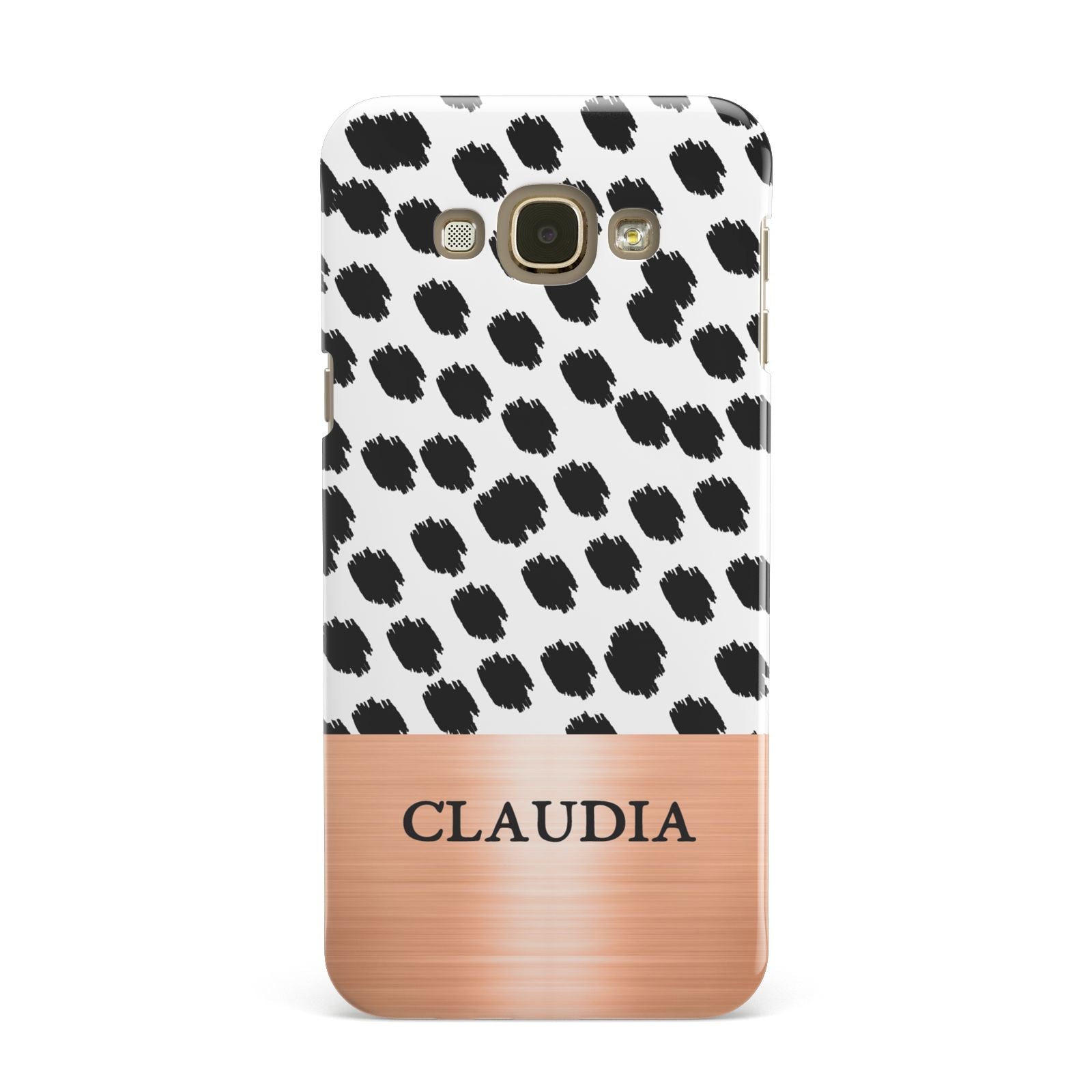 Personalised Animal Print Rose Gold Name Samsung Galaxy A8 Case