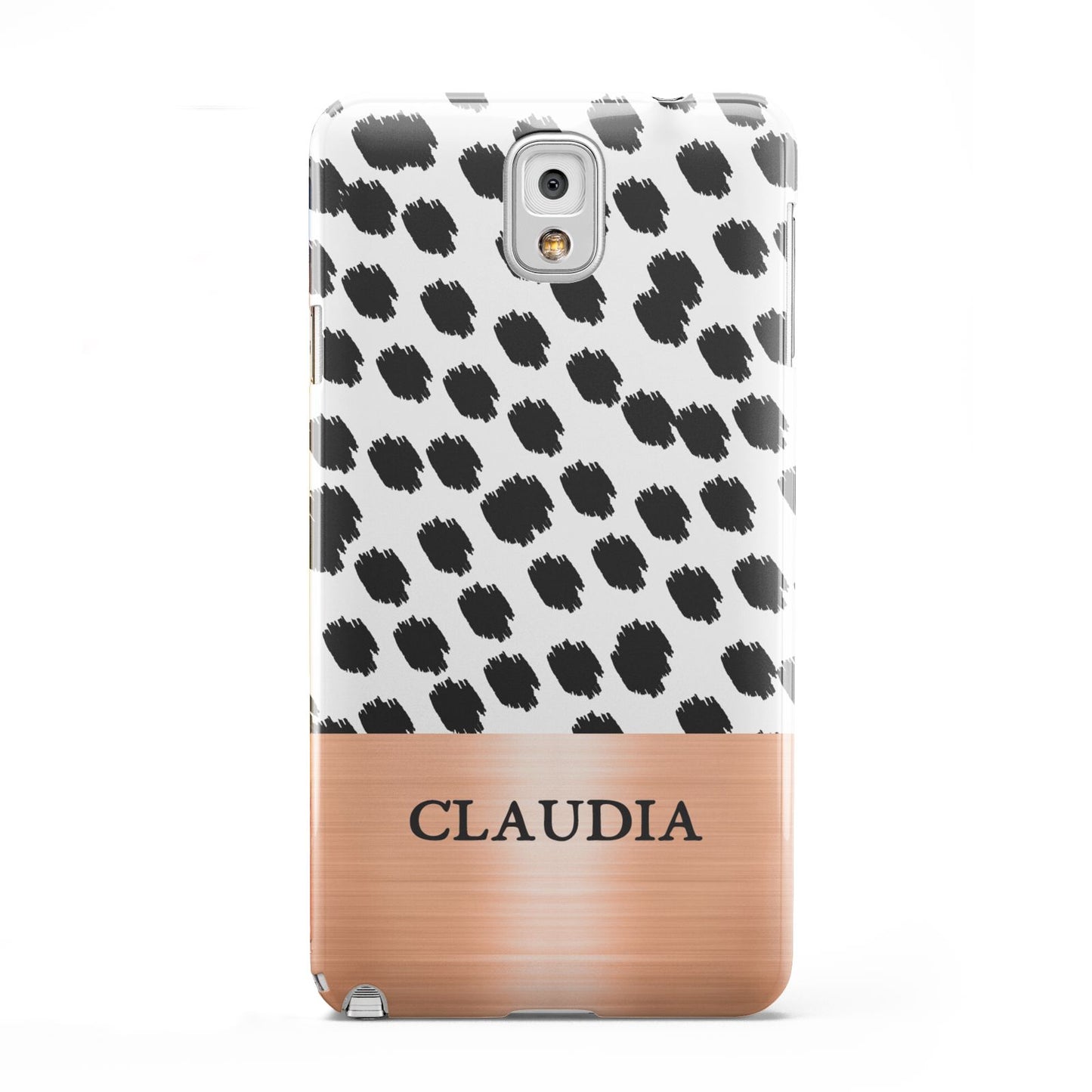 Personalised Animal Print Rose Gold Name Samsung Galaxy Note 3 Case
