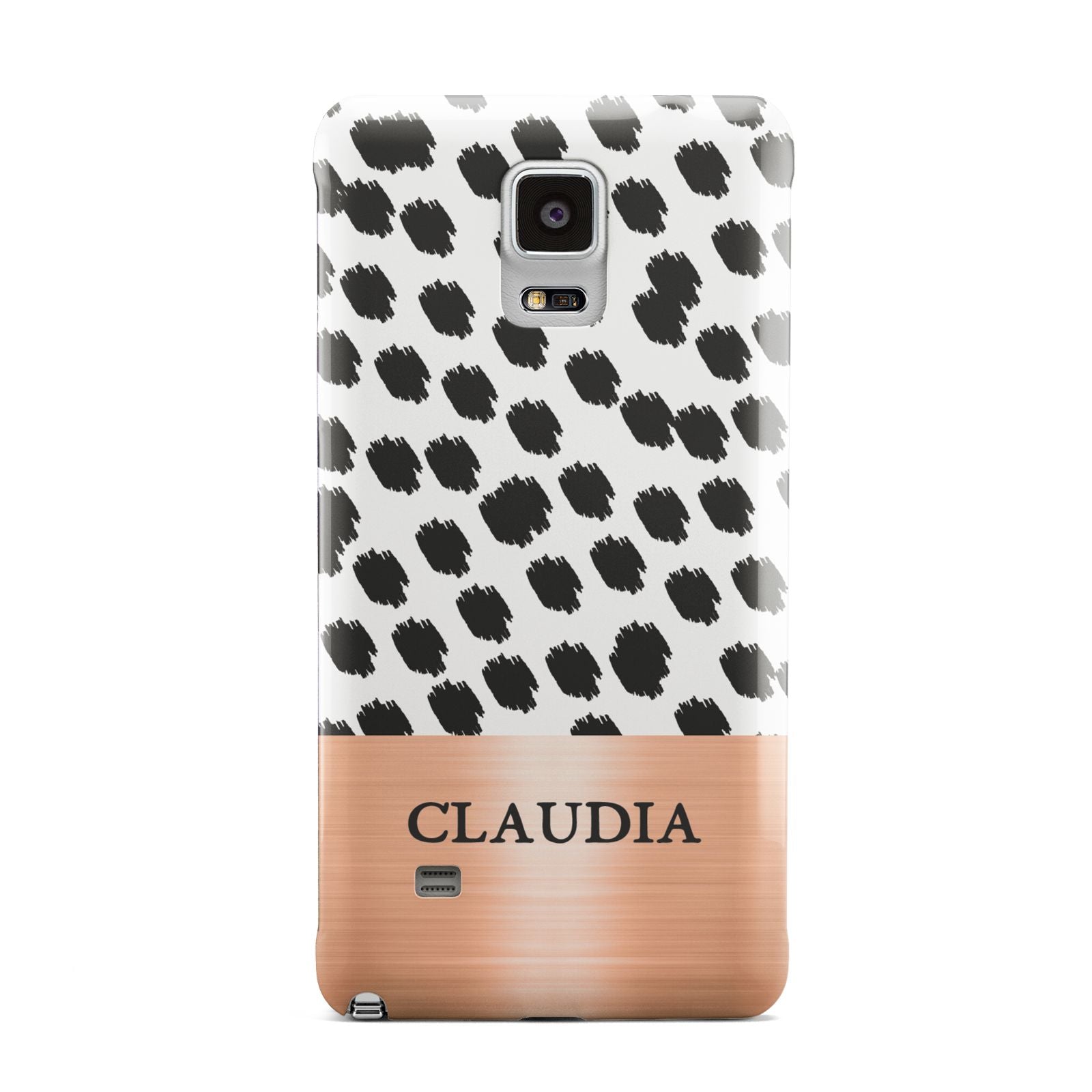 Personalised Animal Print Rose Gold Name Samsung Galaxy Note 4 Case