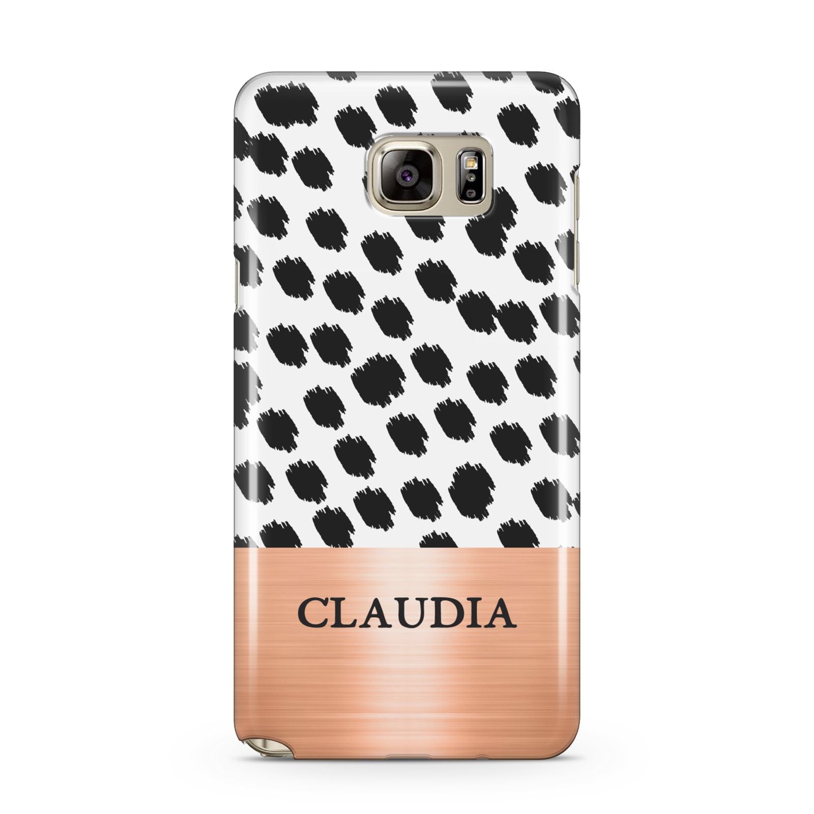 Personalised Animal Print Rose Gold Name Samsung Galaxy Note 5 Case
