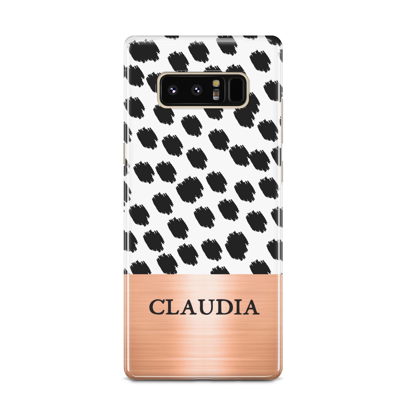 Personalised Animal Print Rose Gold Name Samsung Galaxy Note 8 Case