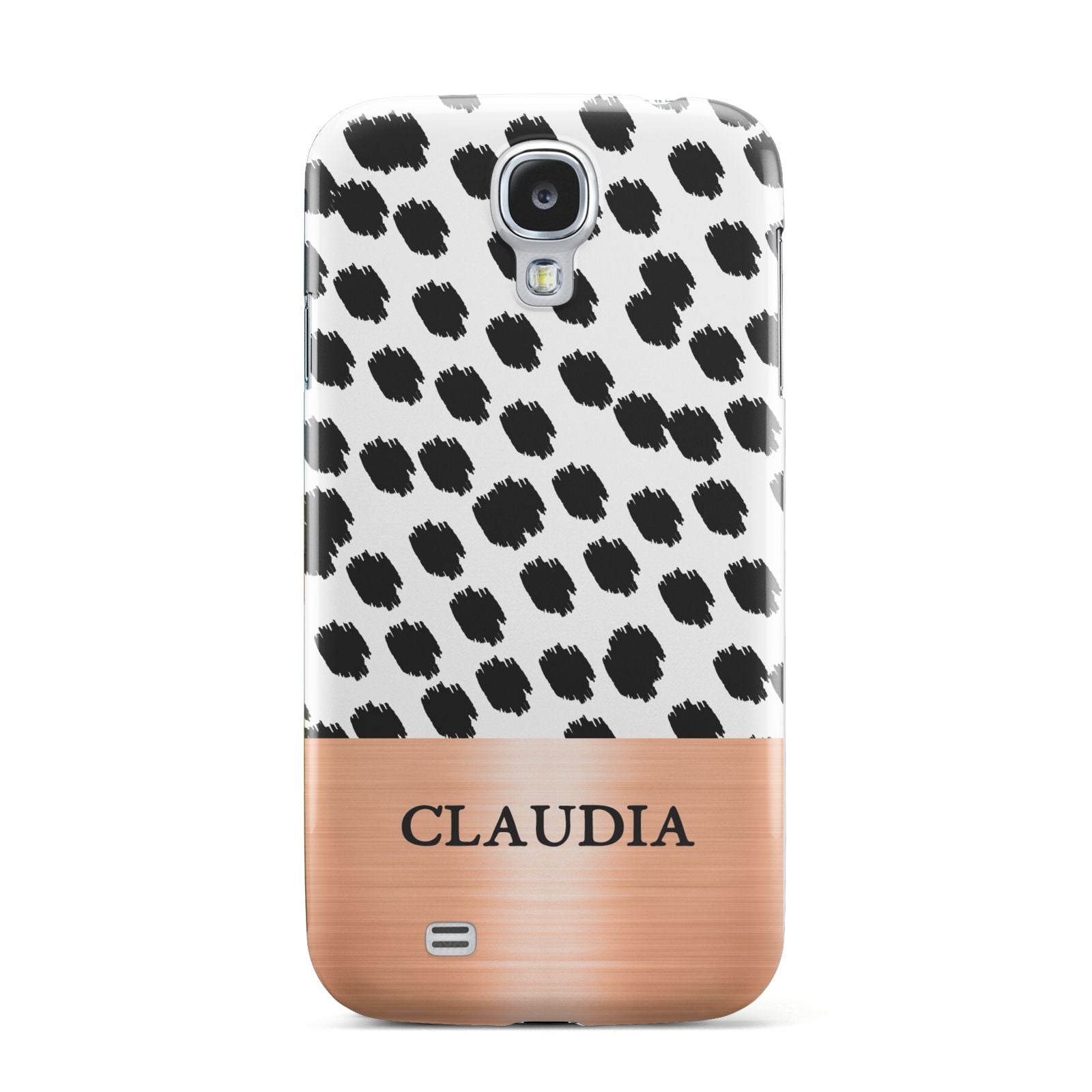 Personalised Animal Print Rose Gold Name Samsung Galaxy S4 Case