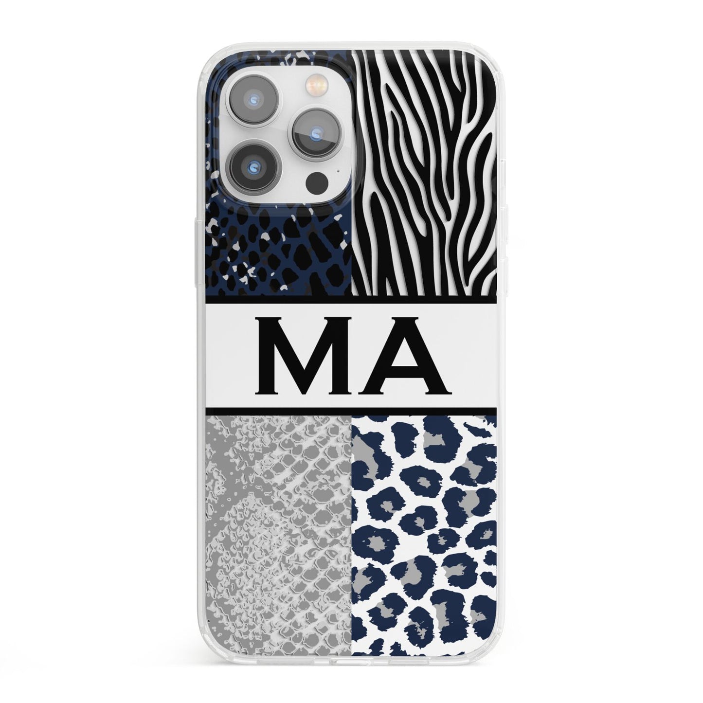 Personalised Animal Print iPhone 13 Pro Max Clear Bumper Case