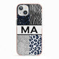 Personalised Animal Print iPhone 13 TPU Impact Case with Pink Edges