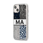 Personalised Animal Print iPhone 14 Plus Glitter Tough Case Starlight Angled Image
