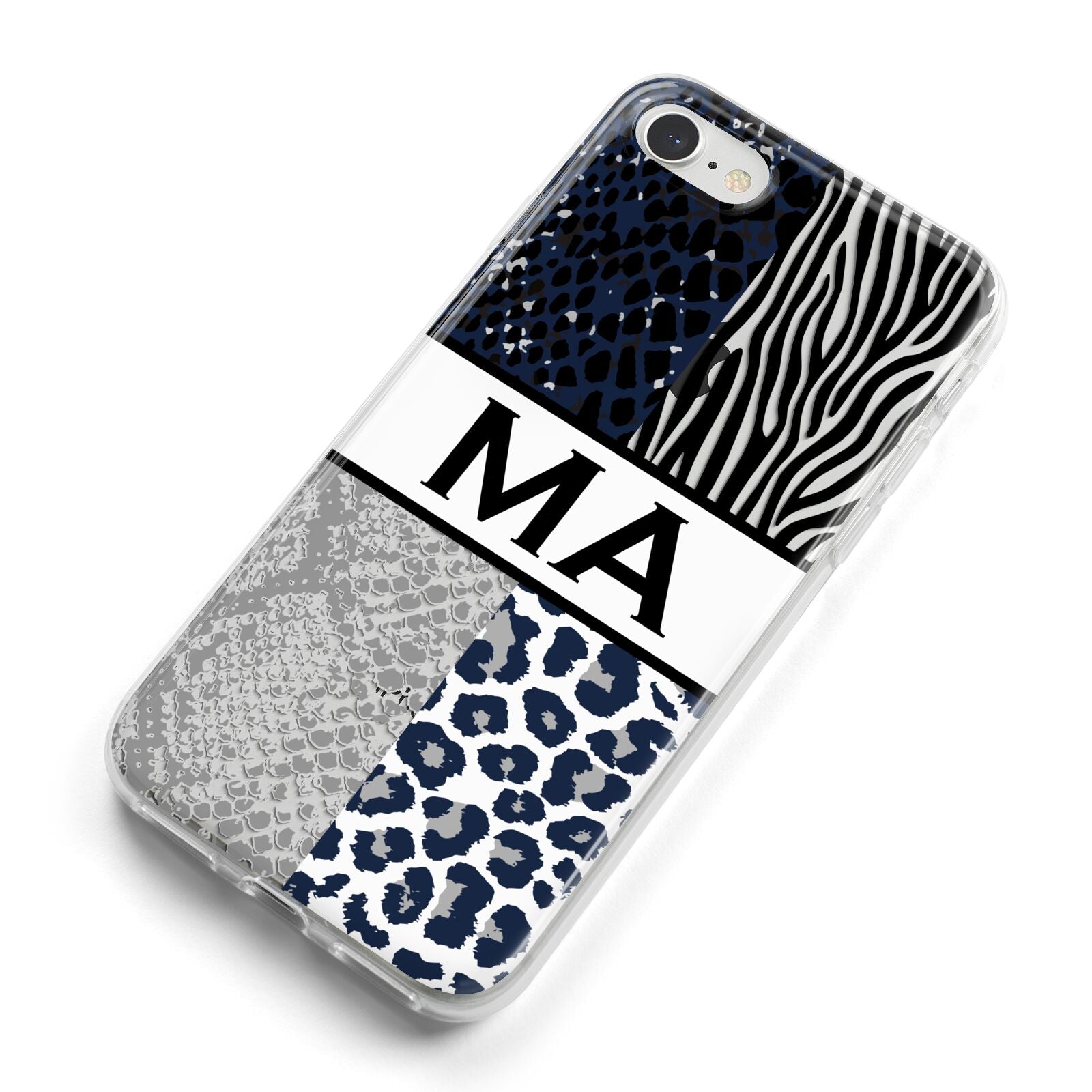 Personalised Animal Print iPhone 8 Bumper Case on Silver iPhone Alternative Image