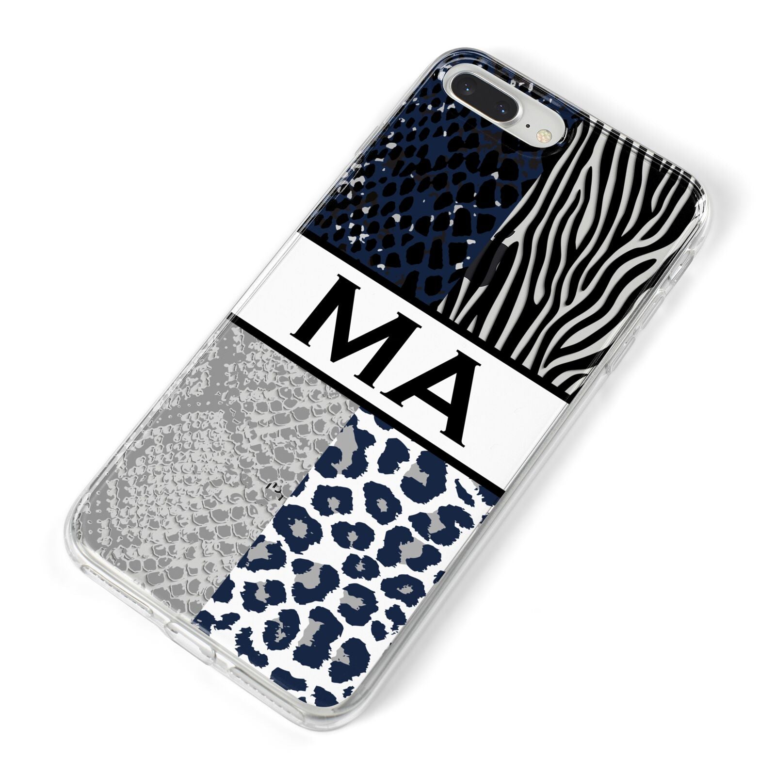 Personalised Animal Print iPhone 8 Plus Bumper Case on Silver iPhone Alternative Image