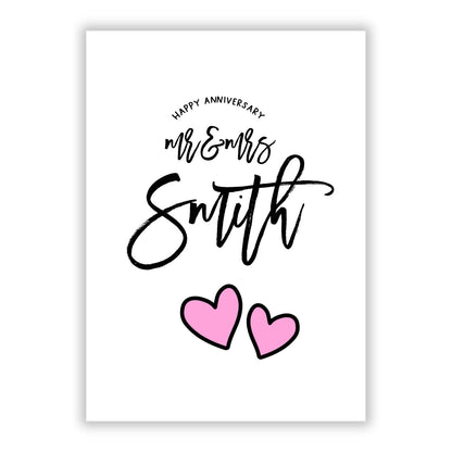 Personalised Anniversary A5 Flat Greetings Card