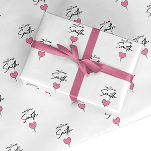 Personalised Anniversary Heart Balloons Wrapping Paper