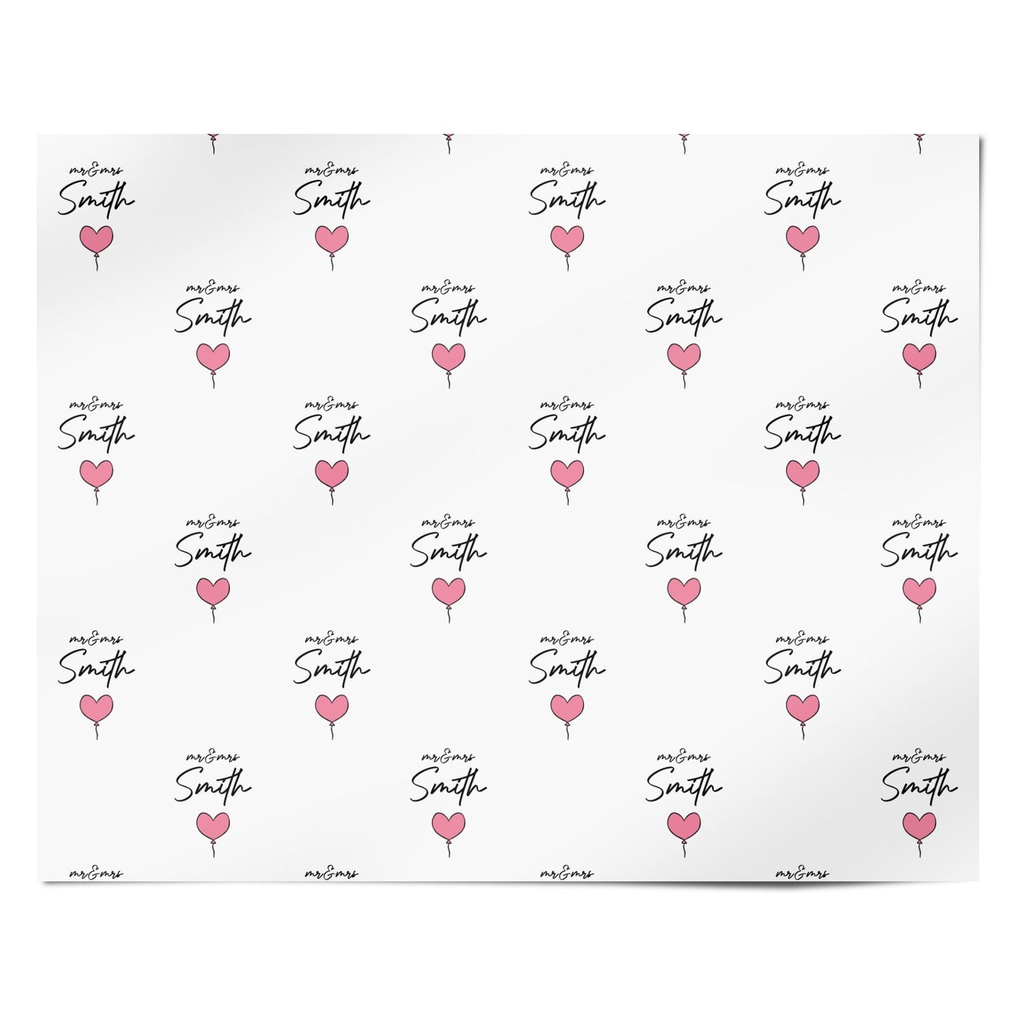 Personalised Anniversary Heart Balloons Personalised Wrapping Paper Alternative