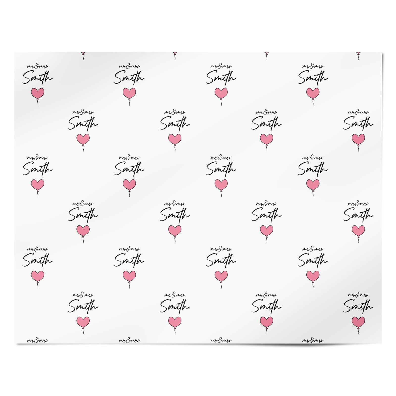 Personalised Anniversary Heart Balloons Personalised Wrapping Paper Alternative