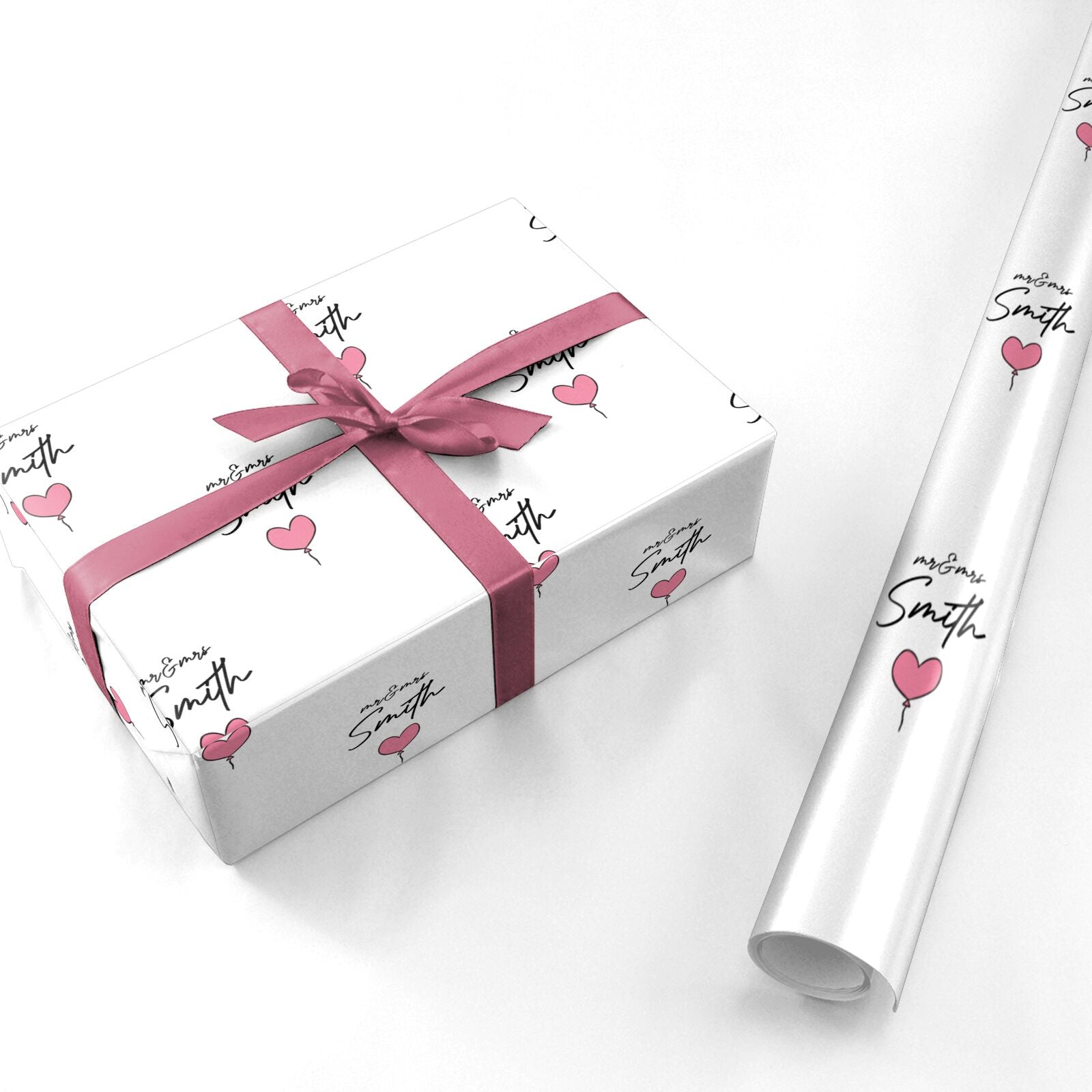 Personalised Anniversary Heart Balloons Personalised Wrapping Paper