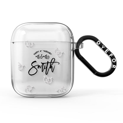 Personalised Anniversary Monochrome AirPods Clear Case