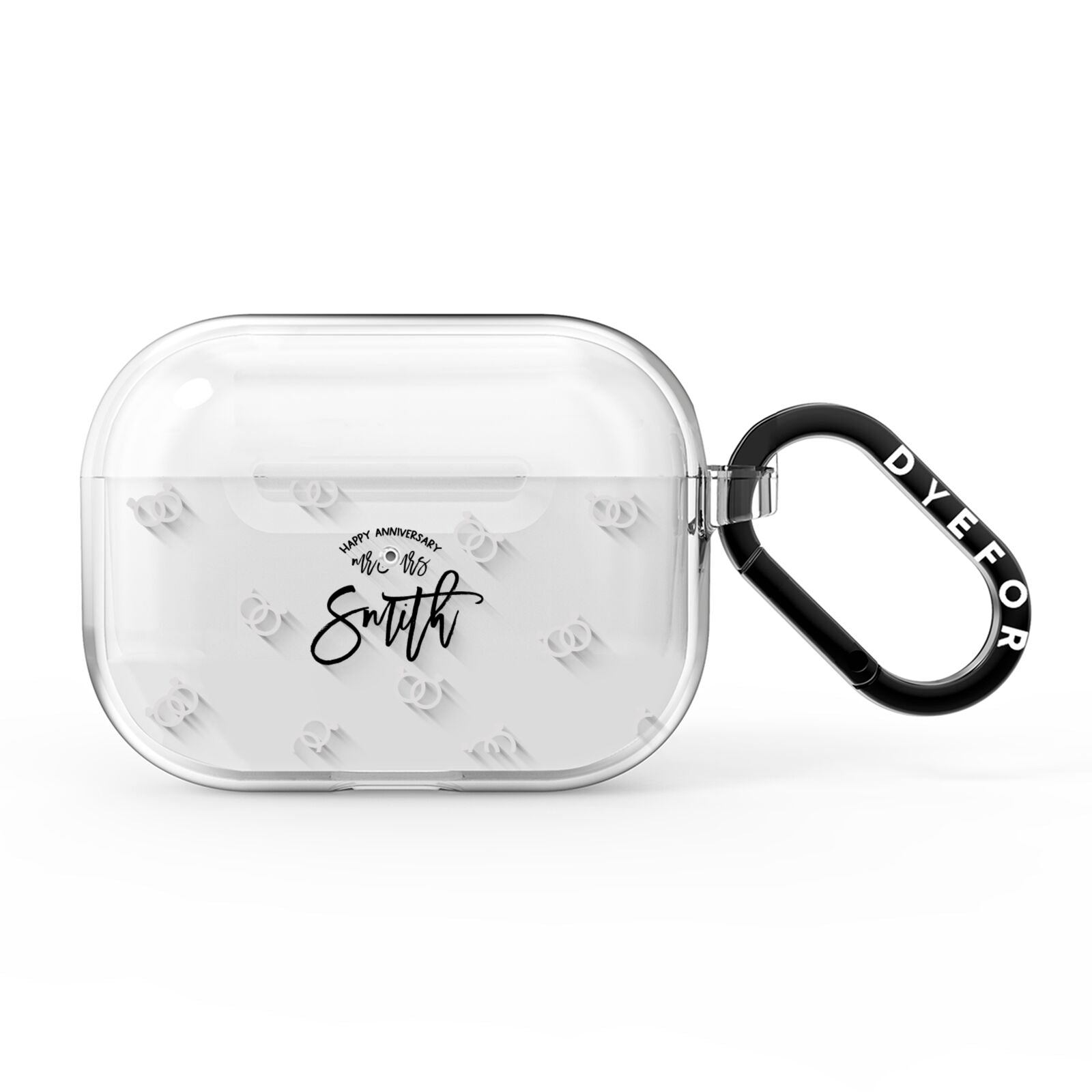Personalised Anniversary Monochrome AirPods Pro Clear Case