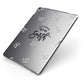 Personalised Anniversary Monochrome Apple iPad Case on Grey iPad Side View