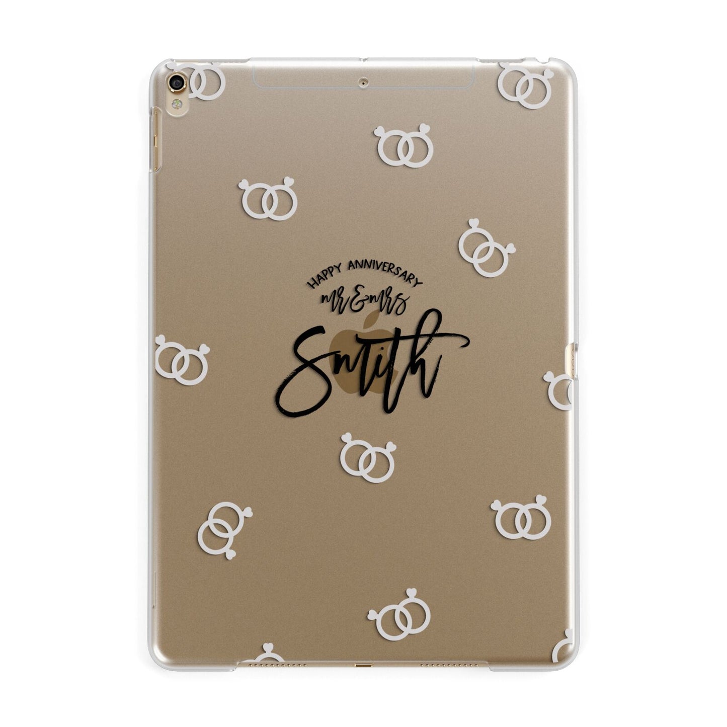 Personalised Anniversary Monochrome Apple iPad Gold Case