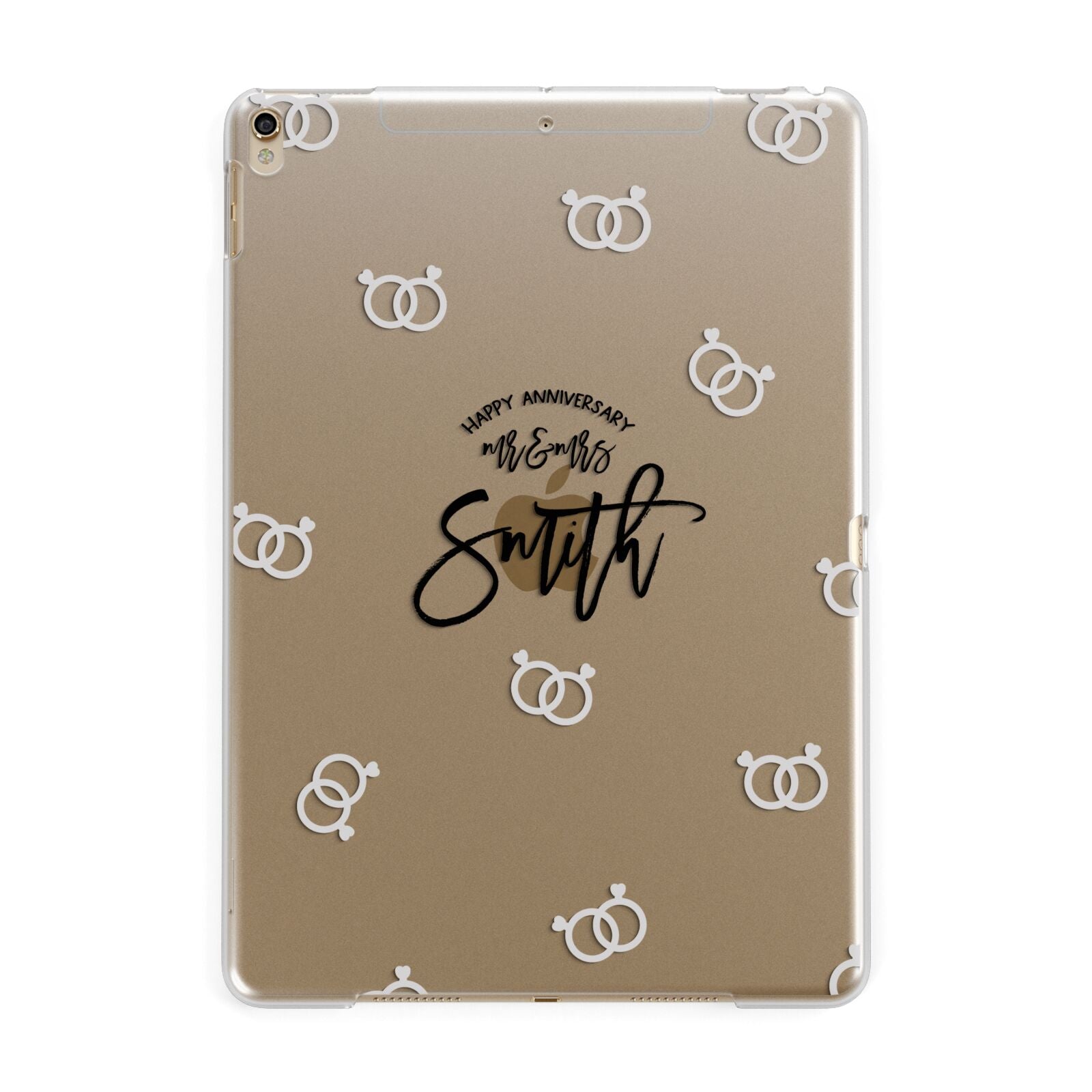 Personalised Anniversary Monochrome Apple iPad Gold Case