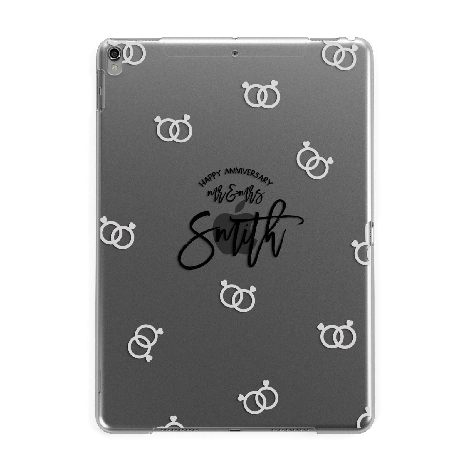 Personalised Anniversary Monochrome Apple iPad Grey Case