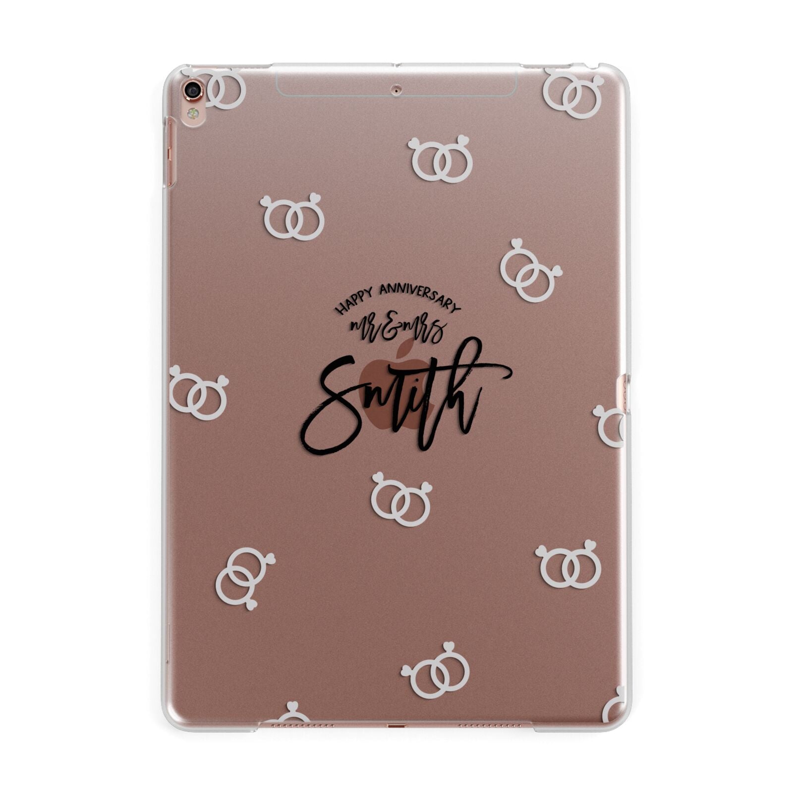 Personalised Anniversary Monochrome Apple iPad Rose Gold Case
