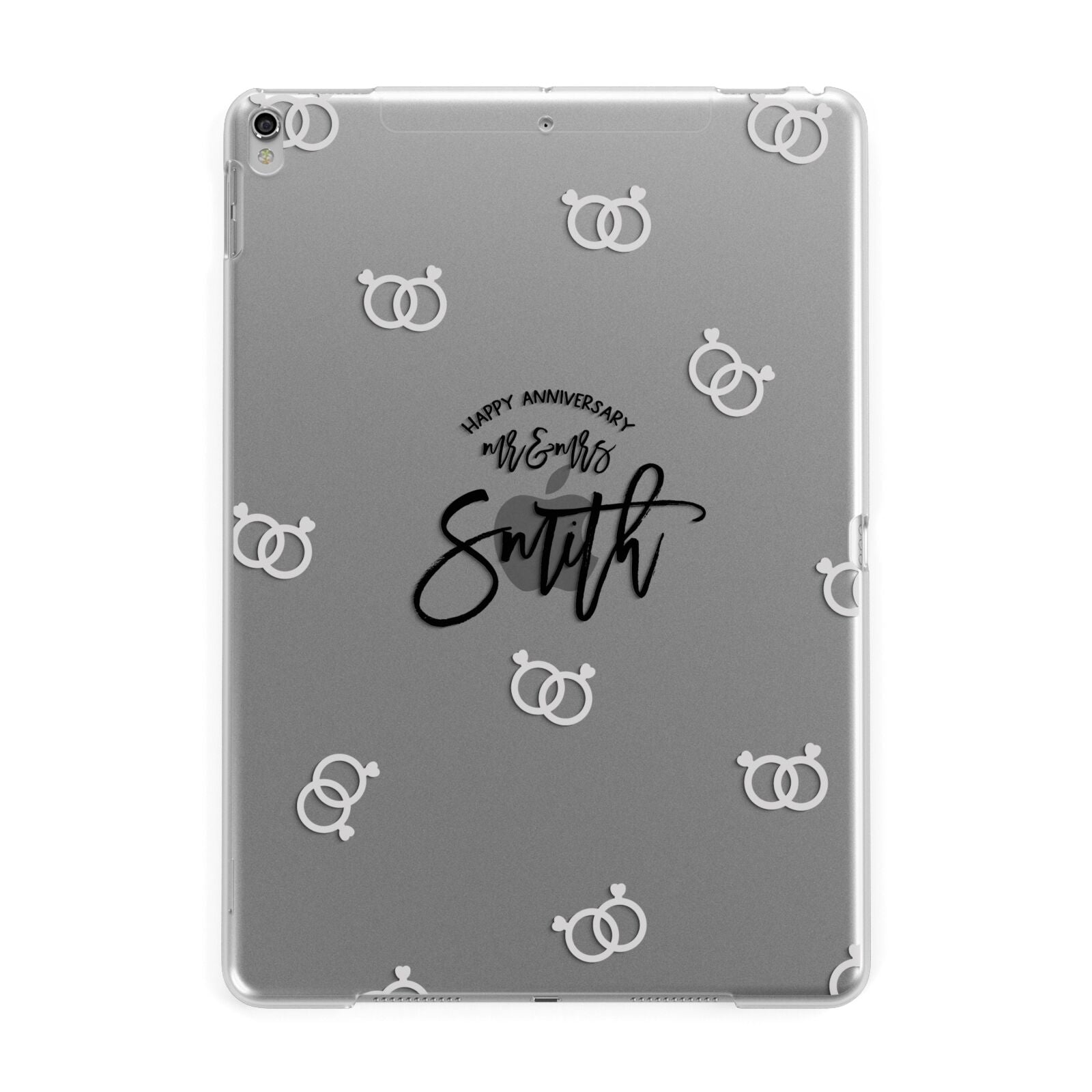 Personalised Anniversary Monochrome Apple iPad Silver Case