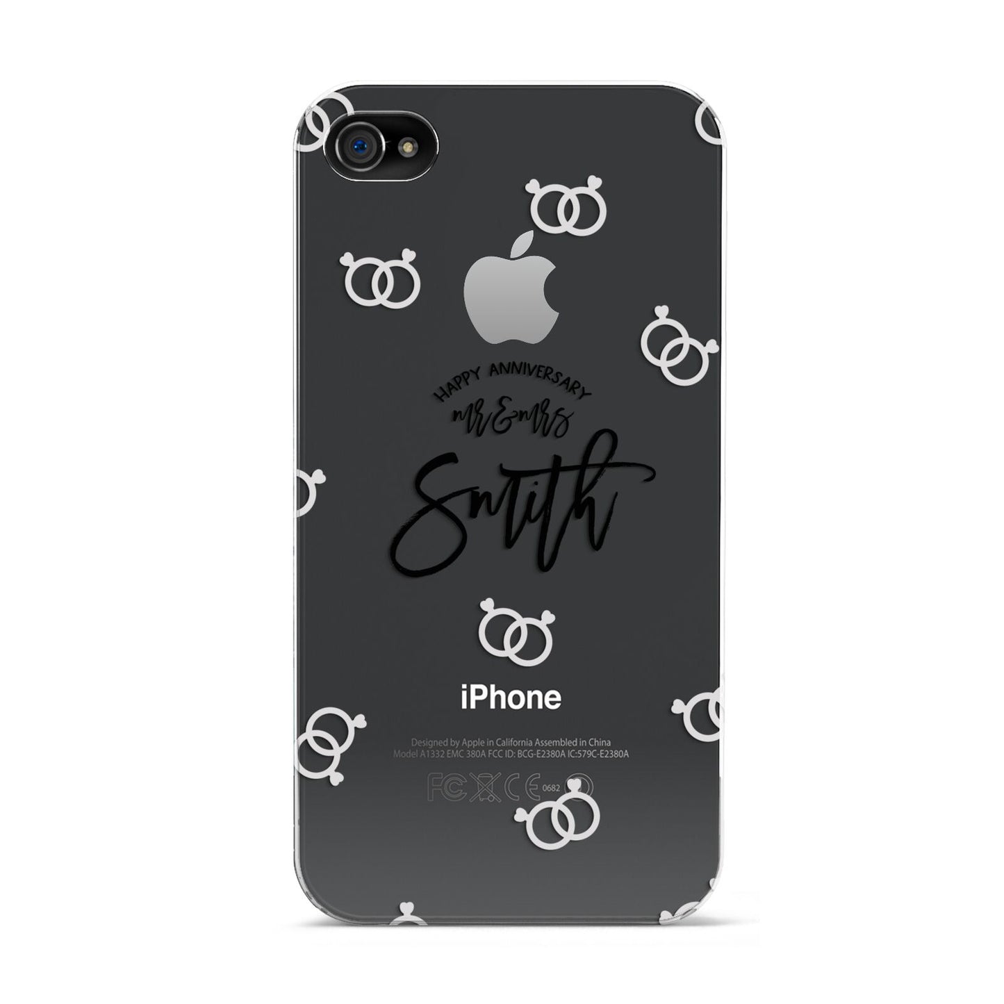 Personalised Anniversary Monochrome Apple iPhone 4s Case
