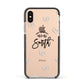 Personalised Anniversary Monochrome Apple iPhone Xs Impact Case Black Edge on Gold Phone