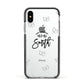 Personalised Anniversary Monochrome Apple iPhone Xs Impact Case Black Edge on Silver Phone