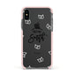 Personalised Anniversary Monochrome Apple iPhone Xs Impact Case Pink Edge on Black Phone