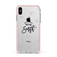Personalised Anniversary Monochrome Apple iPhone Xs Max Impact Case Pink Edge on Silver Phone