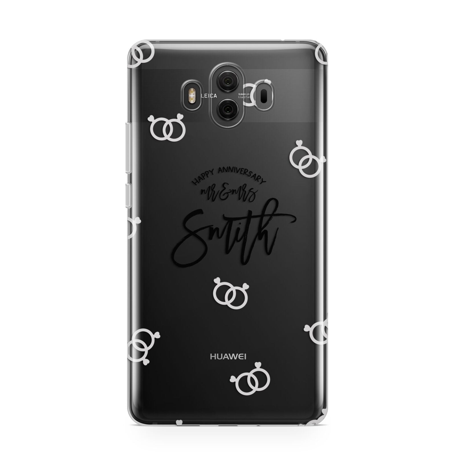 Personalised Anniversary Monochrome Huawei Mate 10 Protective Phone Case