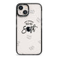 Personalised Anniversary Monochrome iPhone 13 Black Impact Case on Silver phone