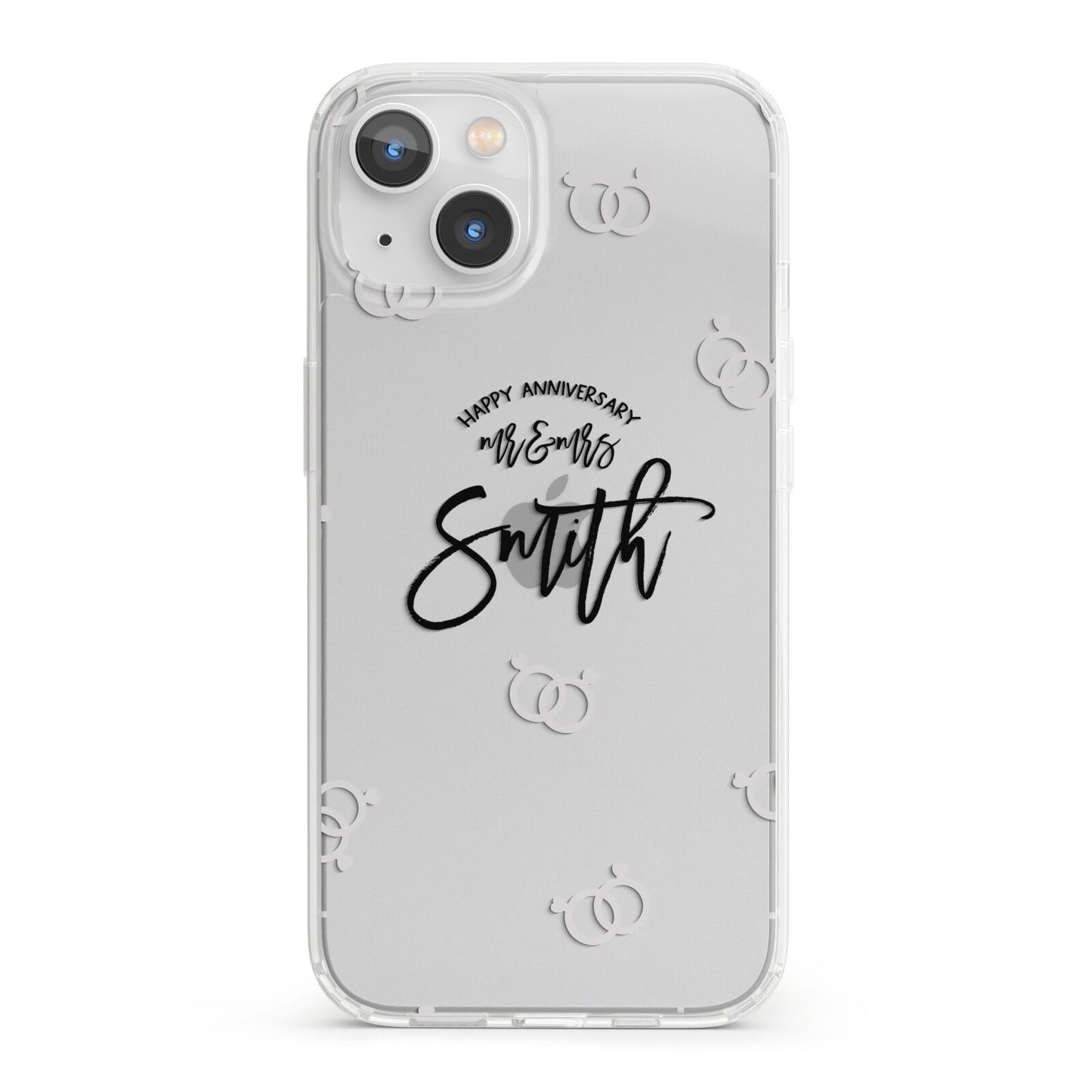 Personalised Anniversary Monochrome iPhone 13 Clear Bumper Case