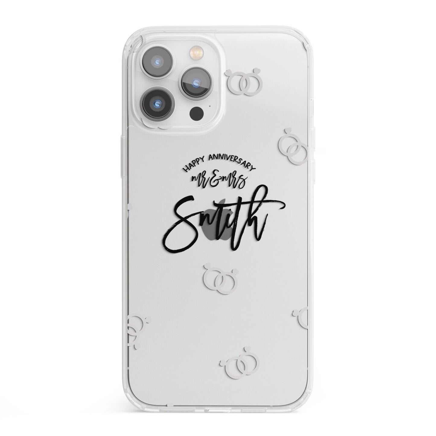 Personalised Anniversary Monochrome iPhone 13 Pro Max Clear Bumper Case
