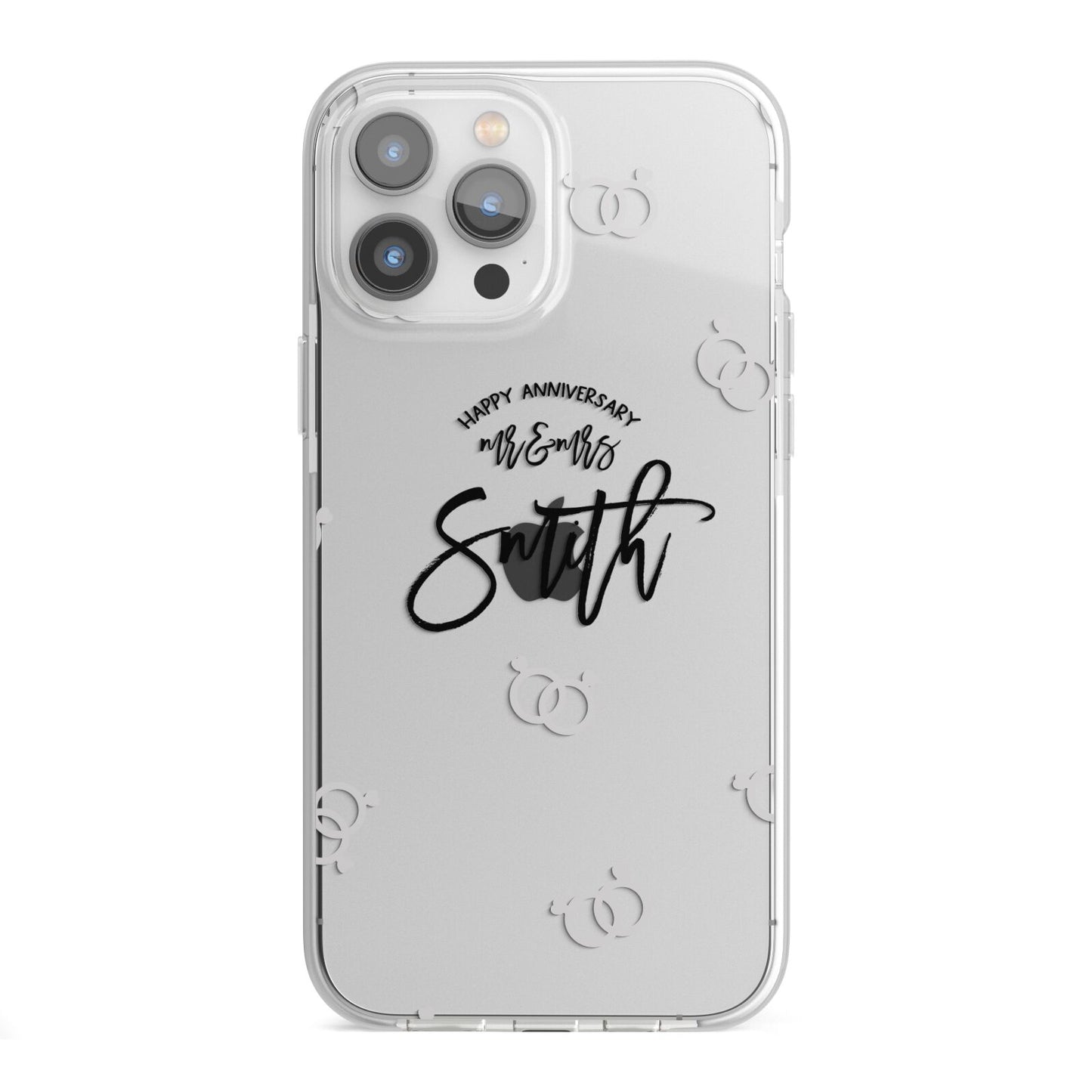 Personalised Anniversary Monochrome iPhone 13 Pro Max TPU Impact Case with White Edges
