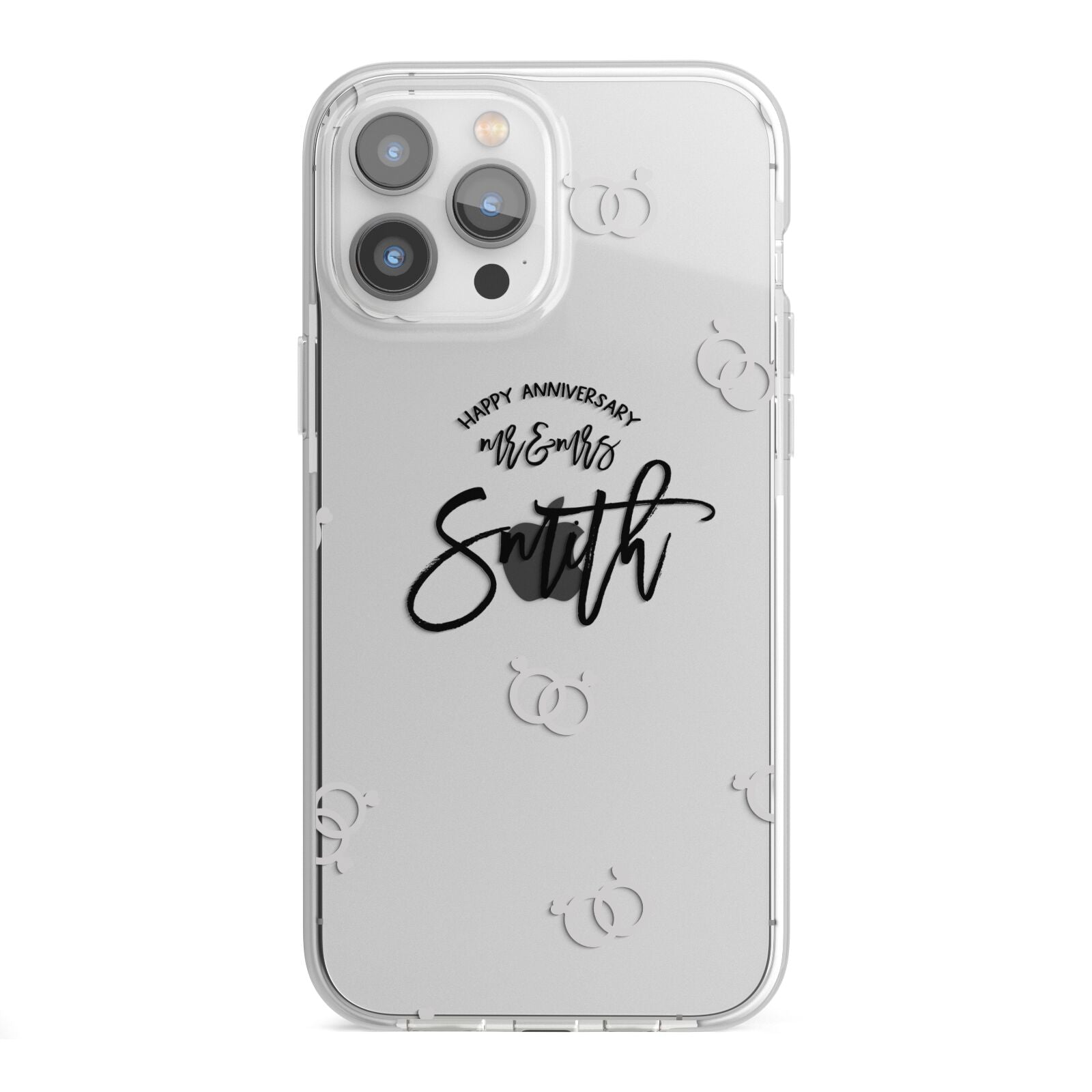 Personalised Anniversary Monochrome iPhone 13 Pro Max TPU Impact Case with White Edges