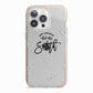 Personalised Anniversary Monochrome iPhone 13 Pro TPU Impact Case with Pink Edges