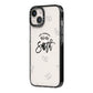 Personalised Anniversary Monochrome iPhone 14 Black Impact Case Side Angle on Silver phone