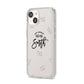Personalised Anniversary Monochrome iPhone 14 Clear Tough Case Starlight Angled Image