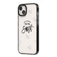 Personalised Anniversary Monochrome iPhone 14 Plus Black Impact Case Side Angle on Silver phone
