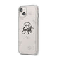 Personalised Anniversary Monochrome iPhone 14 Plus Clear Tough Case Starlight Angled Image