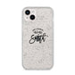 Personalised Anniversary Monochrome iPhone 14 Plus Glitter Tough Case Starlight