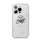 Personalised Anniversary Monochrome iPhone 14 Pro Clear Tough Case Silver