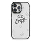 Personalised Anniversary Monochrome iPhone 14 Pro Max Black Impact Case on Silver phone