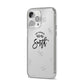 Personalised Anniversary Monochrome iPhone 14 Pro Max Clear Tough Case Silver Angled Image