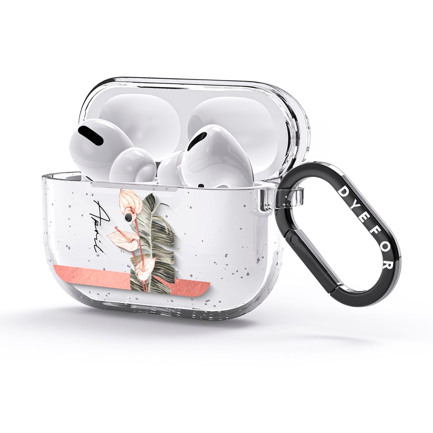 Personalised Anthurium AirPods Glitter Case 3rd Gen Side Image