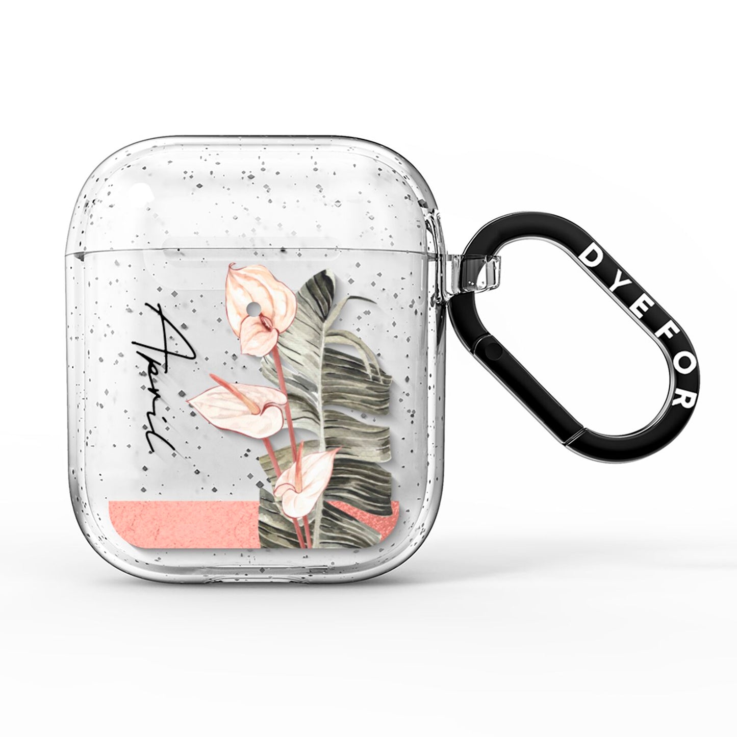 Personalised Anthurium AirPods Glitter Case