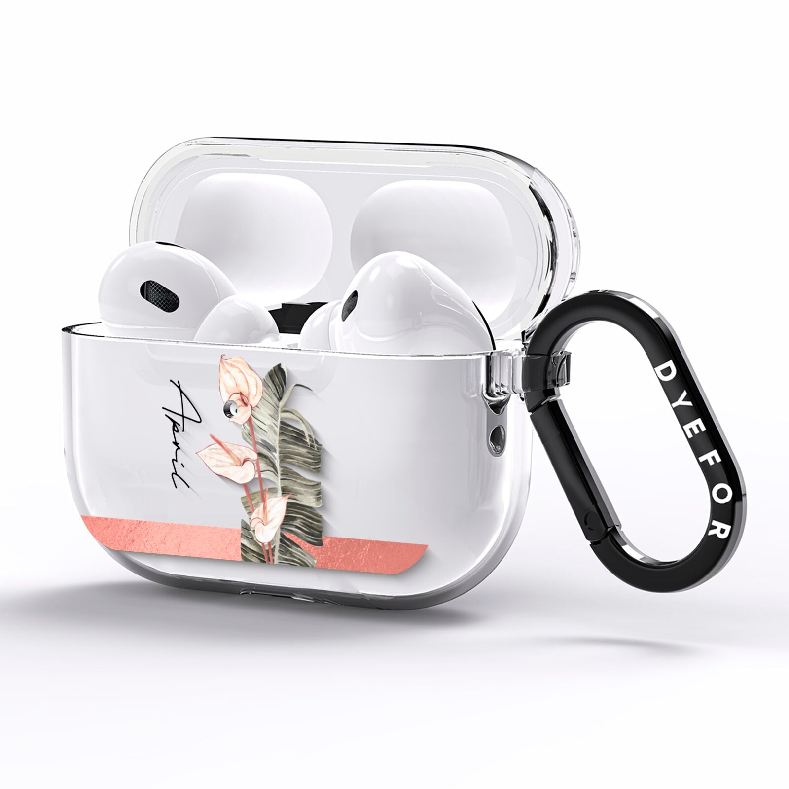 Personalised Anthurium AirPods Pro Clear Case Side Image